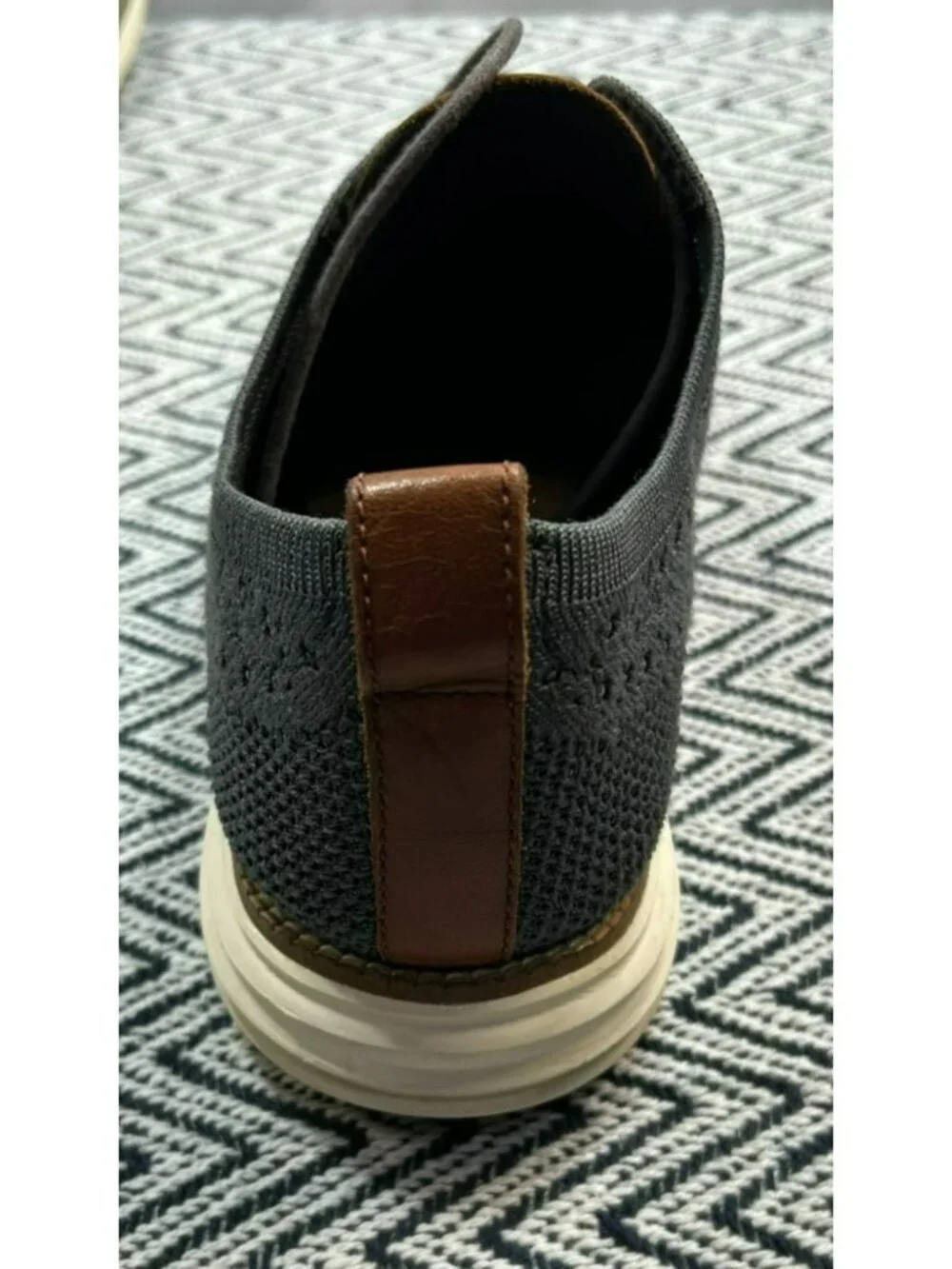 Cole Haan Mens Original Grand Wingtip Oxfords Gray Knit US 11 Lightweight Pre-Ow